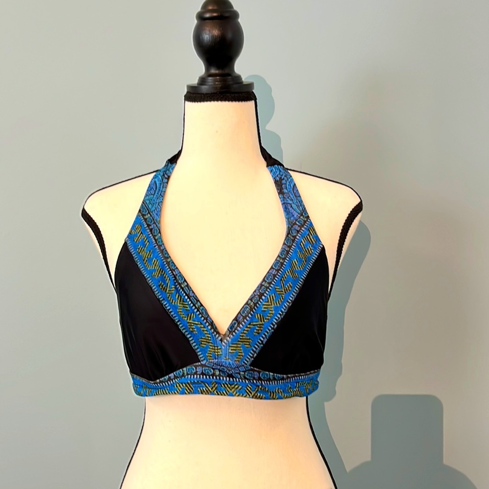 Athleta bikini top- triangle front with around the neck tie- 34 B/C